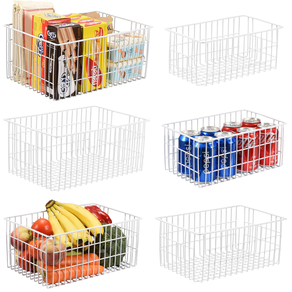 Orgneas six-size freezer basket set organizes items in upright freezers.