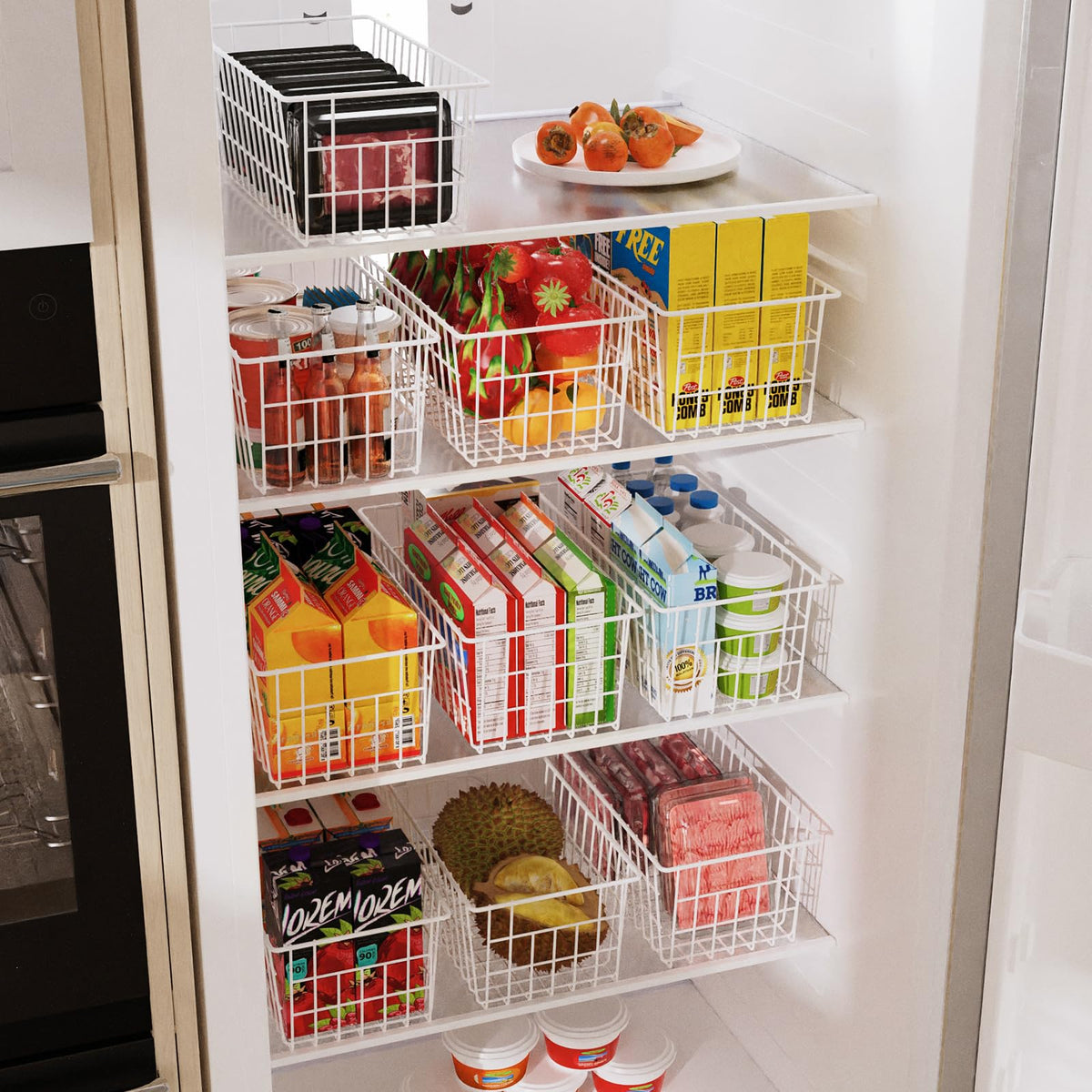 Orgneas freezer bins for chest freezers enable quick, visible retrieval.