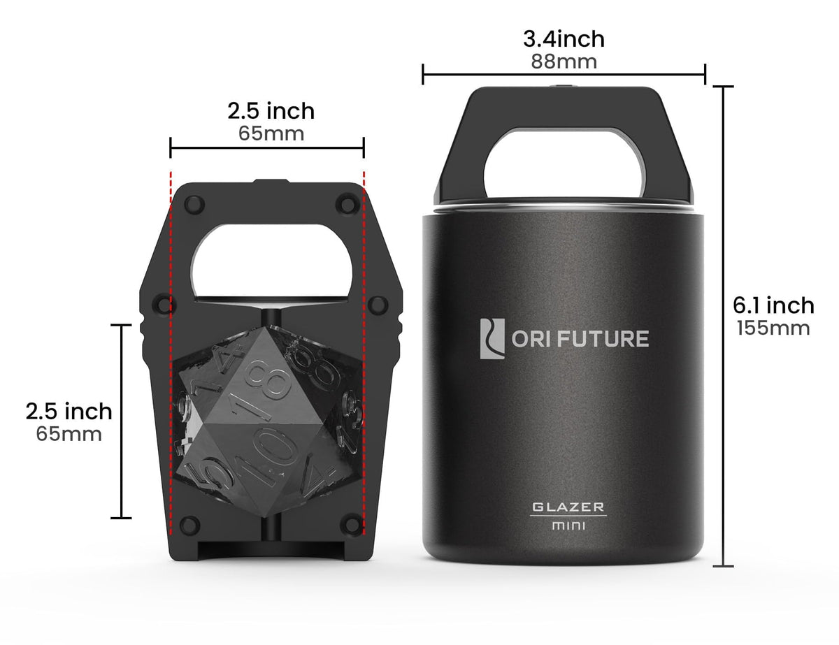 ORI Future Glazer Mini stainless steel body offers durability and easy release