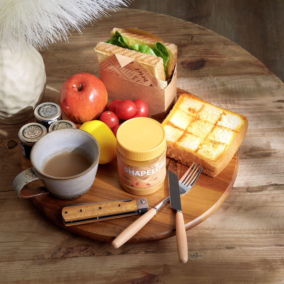 Oridom acacia lazy susan kitchen with spices and jars for easy access