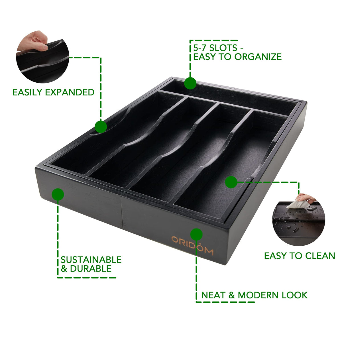 oridom organizer with utensils on kitchen counter shows versatile storage