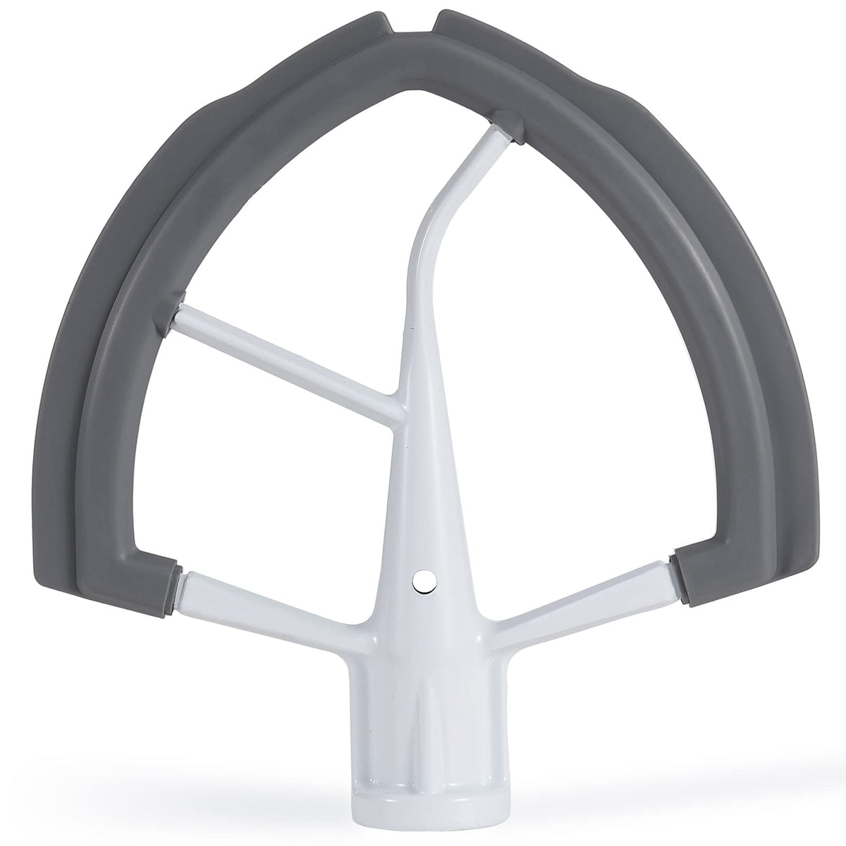 ORIEMARS Flex Edge Beater with silicone edge scraping bowl sides for even batter mixing.