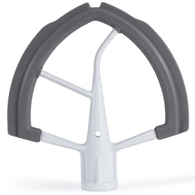 ORIEMARS Flex Edge Beater with silicone edge scraping bowl sides for even batter mixing.