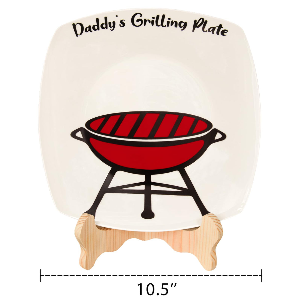 Oriental Cherry 10.5-inch glazed ceramic plate with grill motif detail.