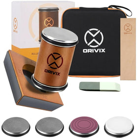 Orivix rolling sharpener with extended wooden roller for smooth, controlled sharpening
