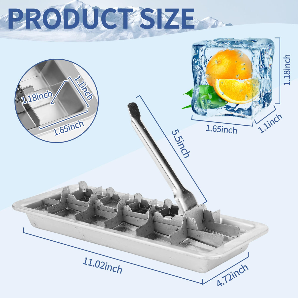 ORKBE removable-tray ice cube tray enabling easy release
