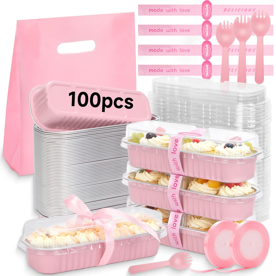 Orlashop mini loaf pans with lids offer precise portions for easy serving.