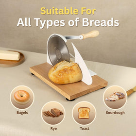 orlia bread slicer hand crank offers controlled, quiet operation