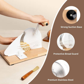 orlia bread slicer serrated blade glides through crusts without tearing