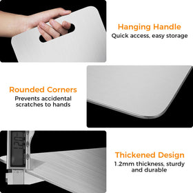 Ormark double-sided cutting boards highlight practical design for different food groups.