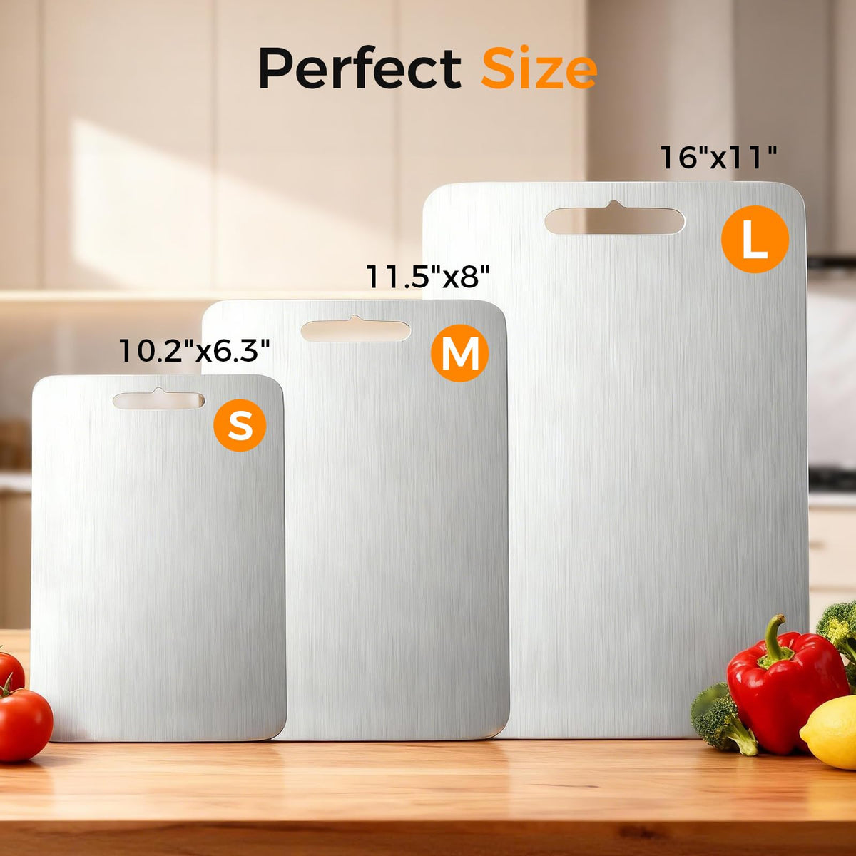 Ormark hanging hole feature for convenient storage keeps countertops tidy.