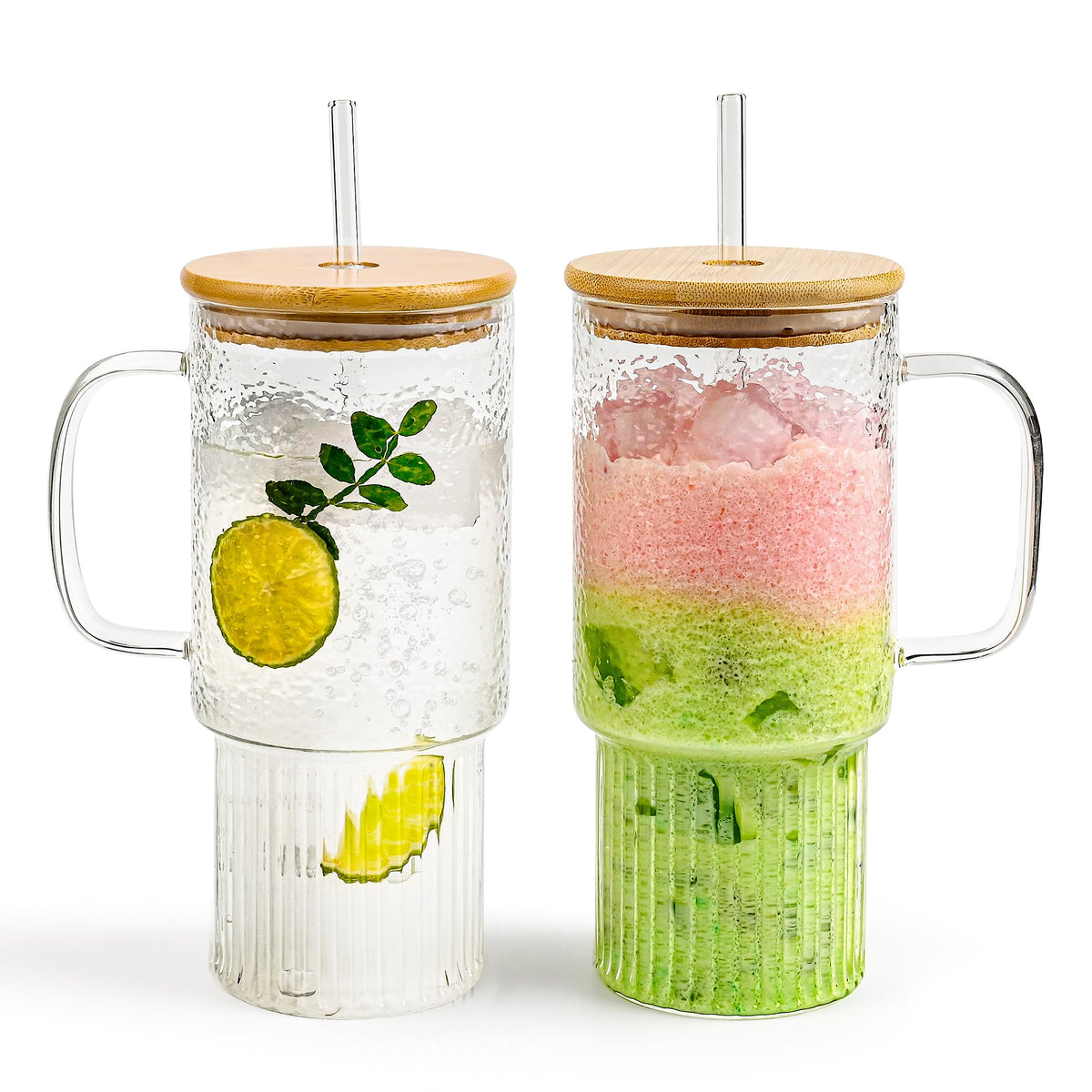 Oroklis borosilicate glass tumbler 32oz for hot and cold beverages.