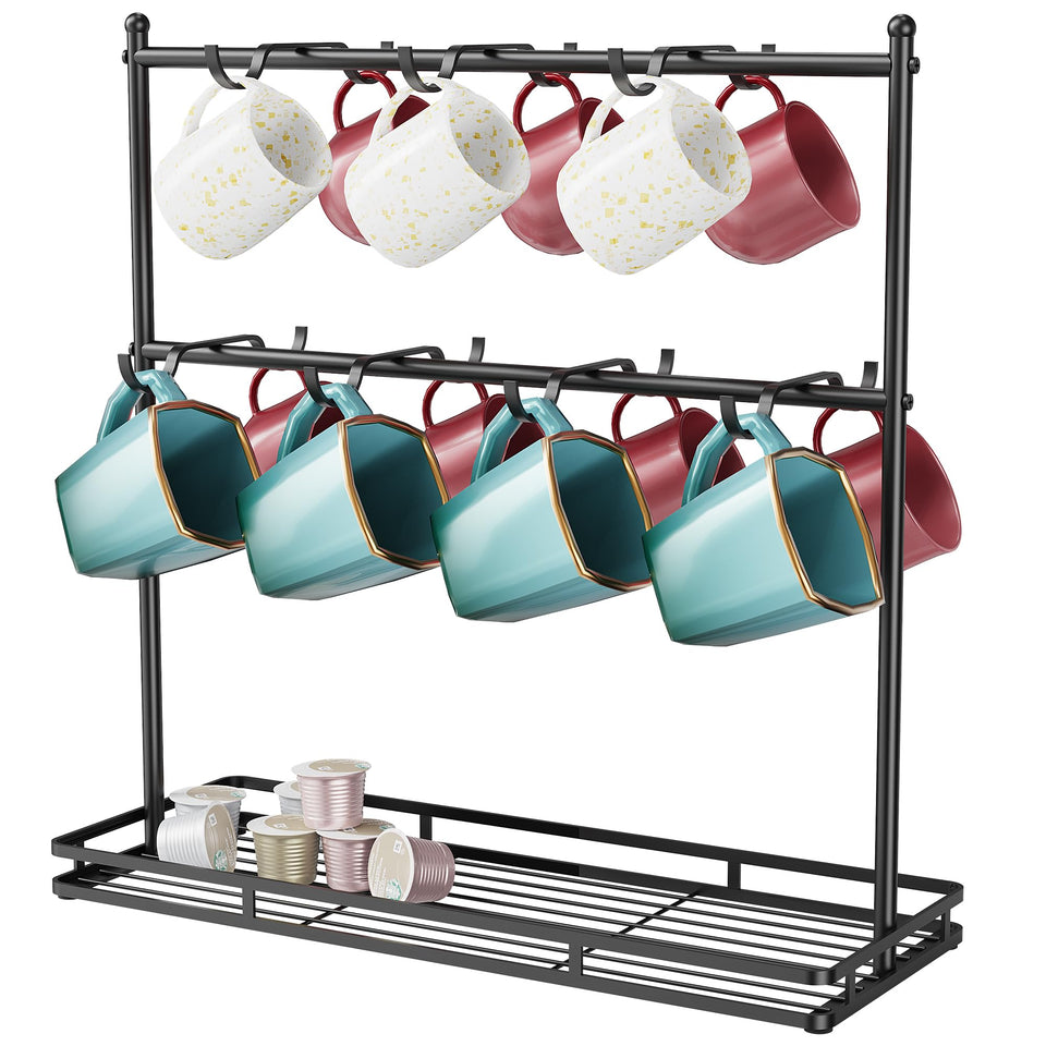 OROPY coffee mug holder on sturdy base for organized countertop display