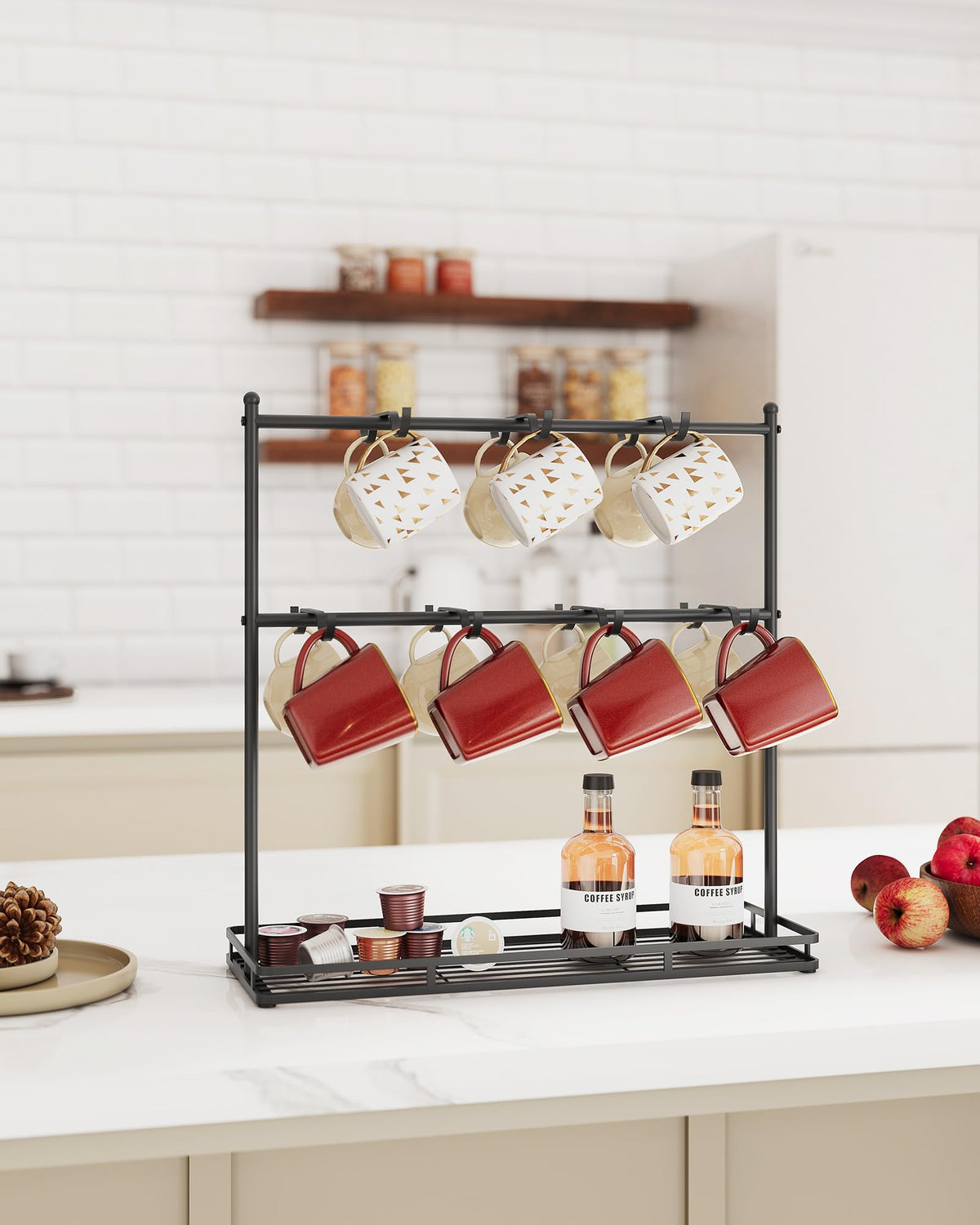 OROPY mug tree arrives with hardware for easy assembly