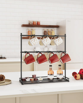 OROPY mug tree arrives with hardware for easy assembly