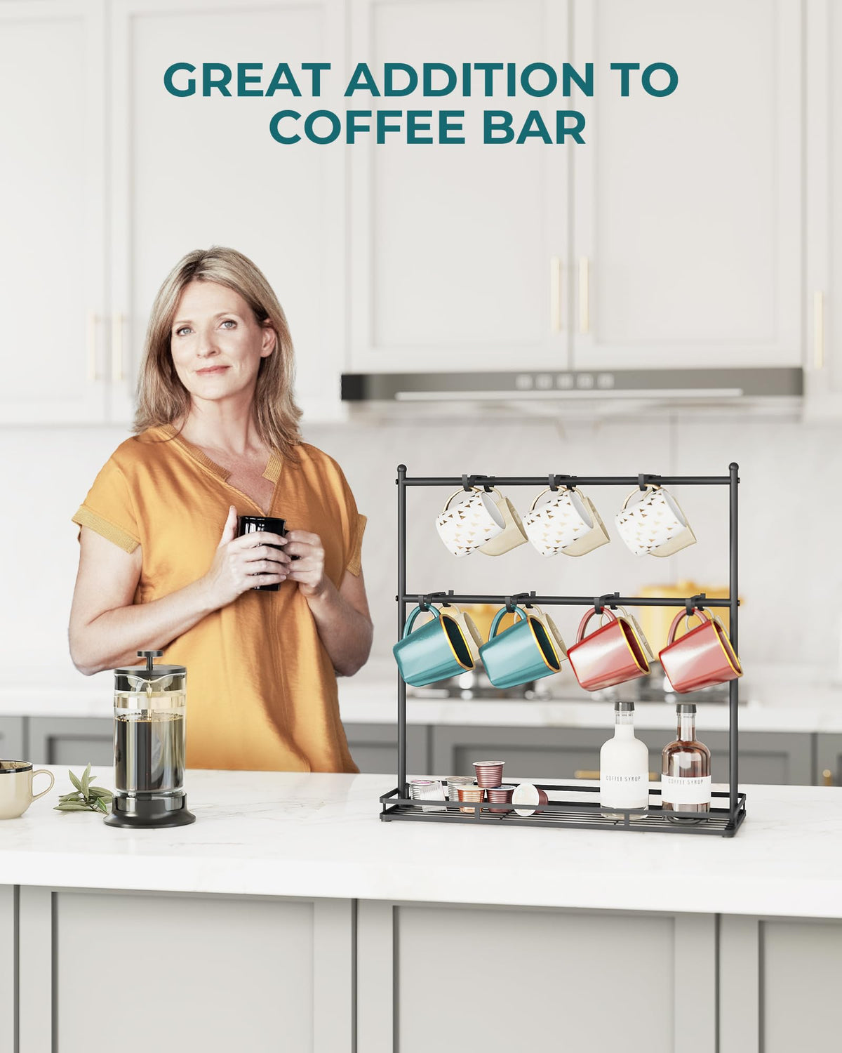 OROPY mug-series display invites showcasing collections on the counter