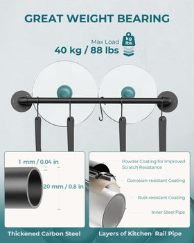 OROPY multiuse wall hanger supports towels, mugs, and plants alongside cookware.