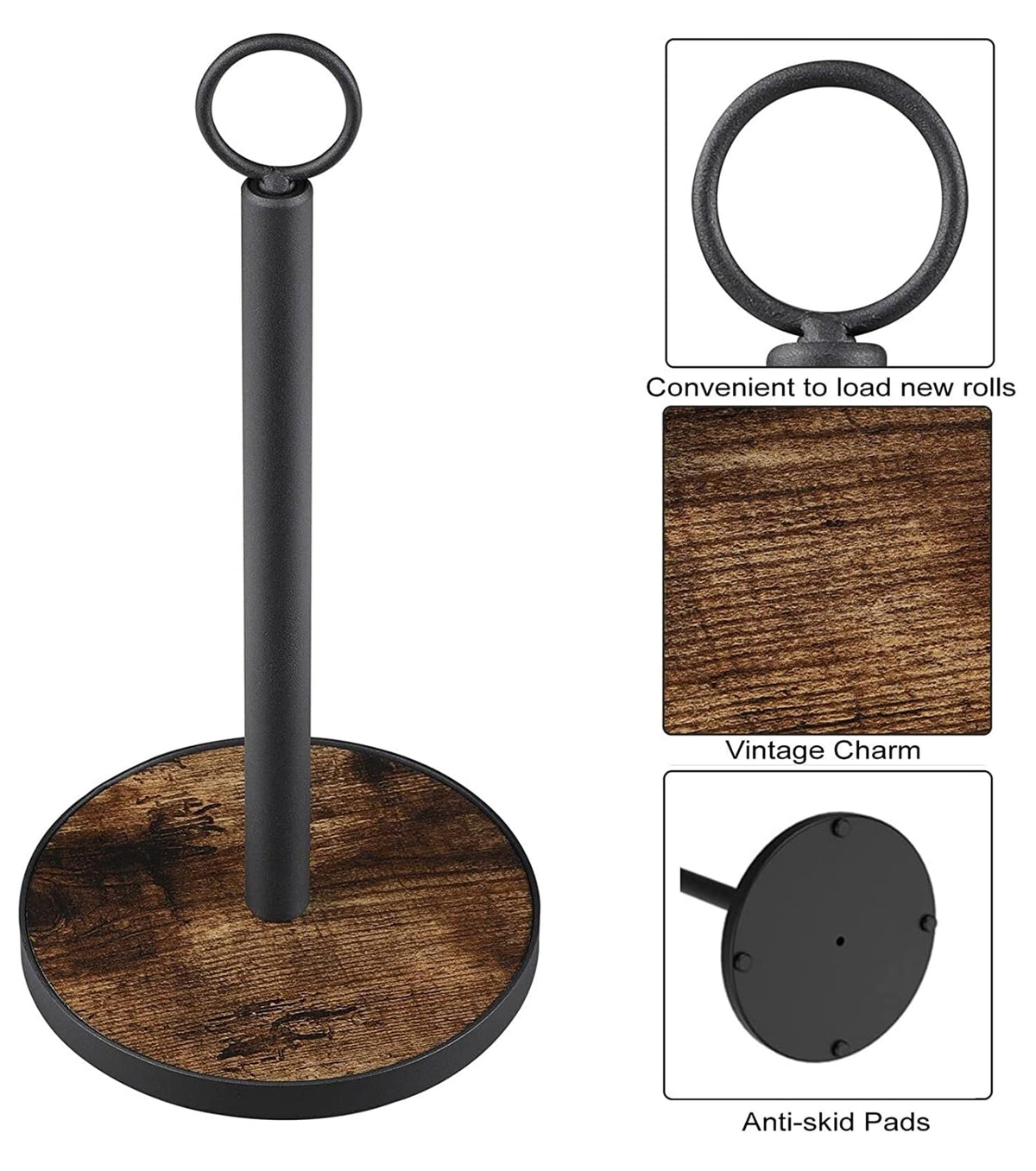 OROPY holder fits standard and jumbo rolls for versatile use.