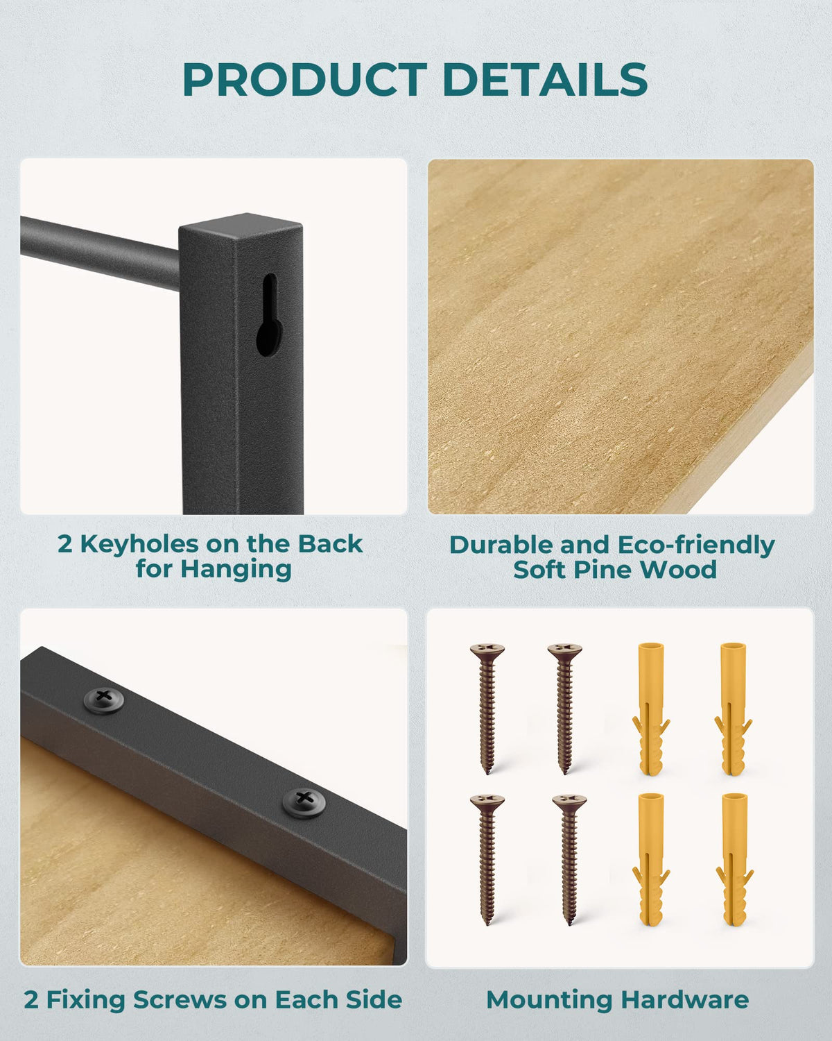OROPY wooden rack with adjustable spacing for customizable organization