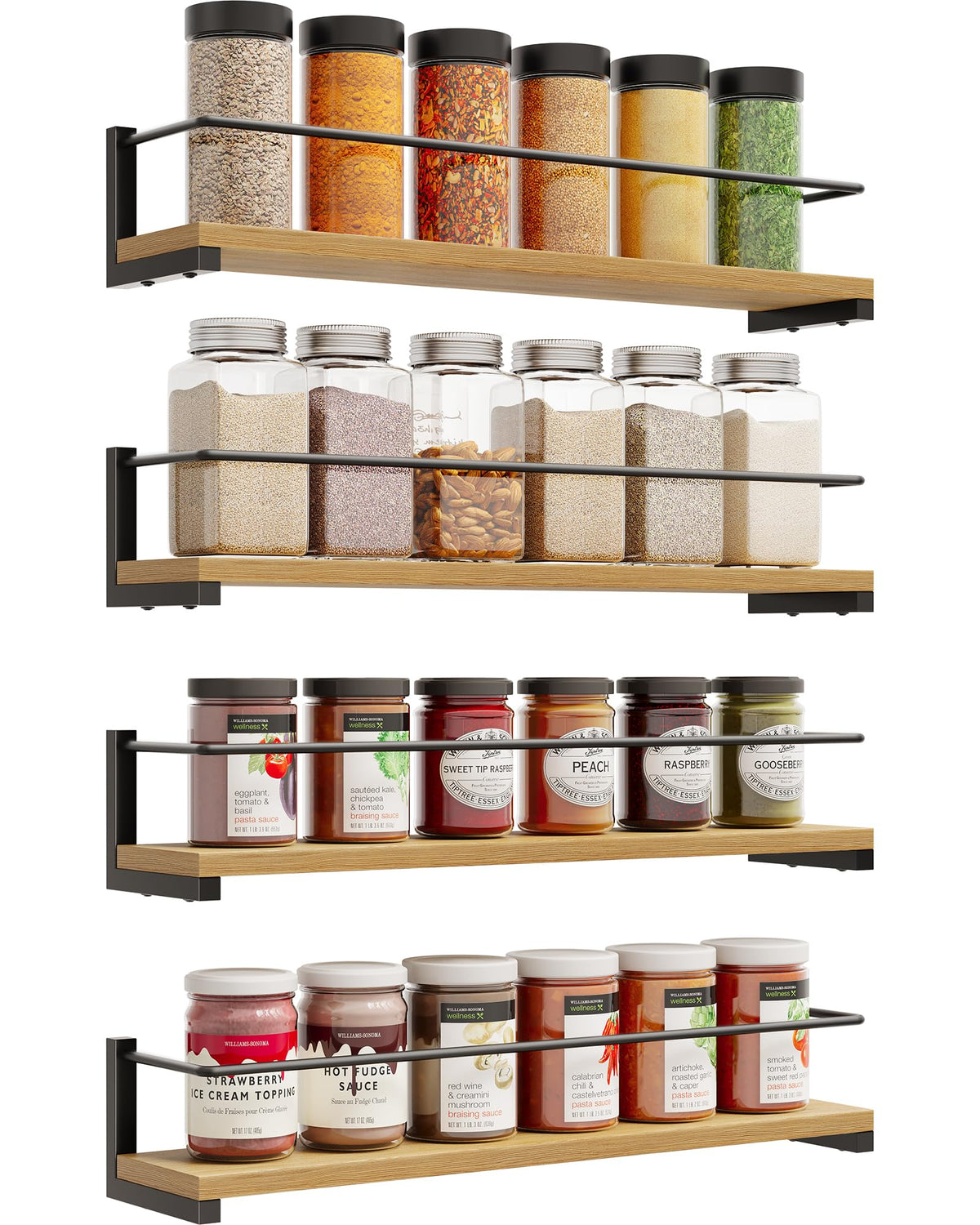 OROPY space-saving kitchen display for organized spice collection