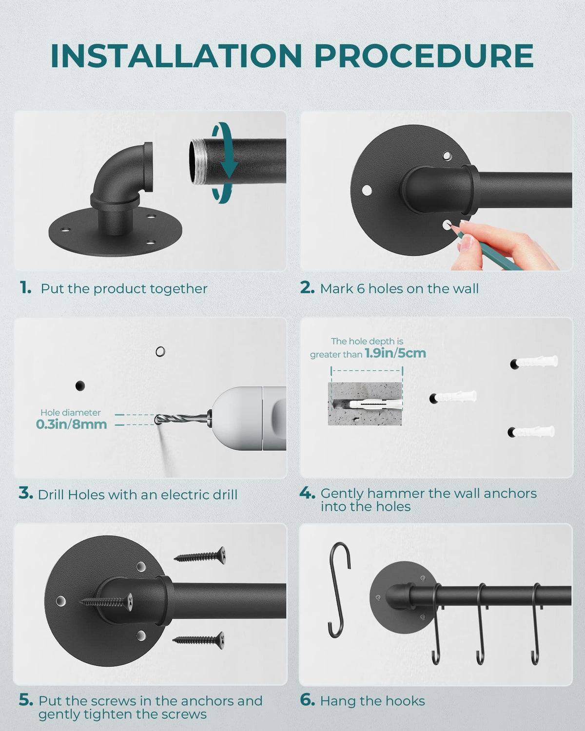 OROPY heavy-duty iron construction supports up to 80 lbs for durability.