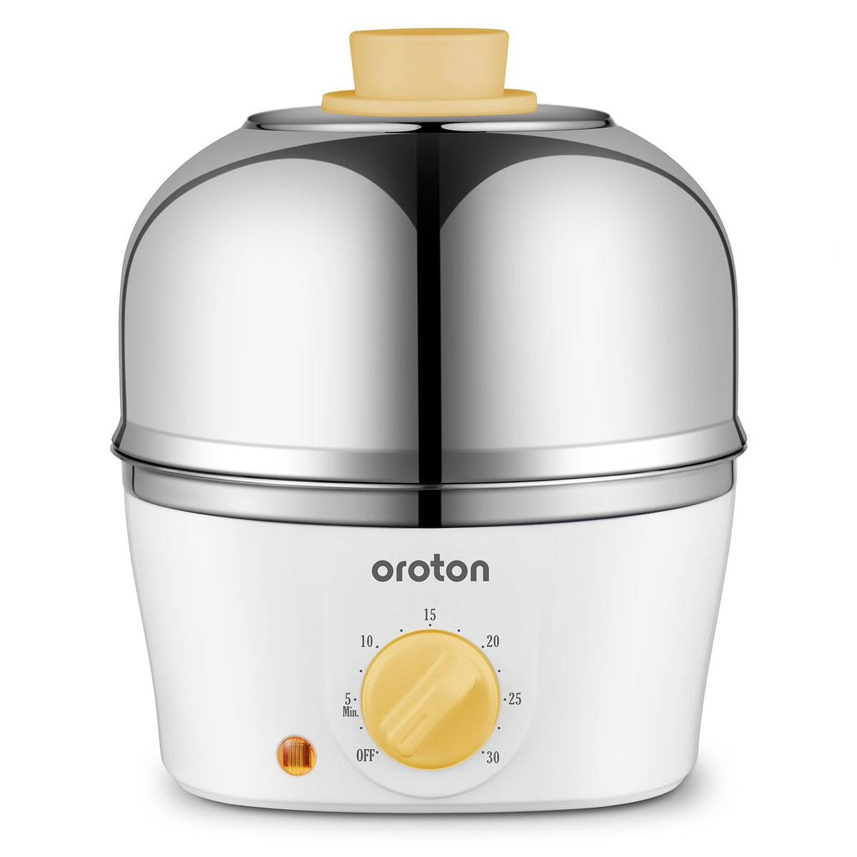 Oroton 9-Egg Cooker dome with steam function for evenly cooked eggs.