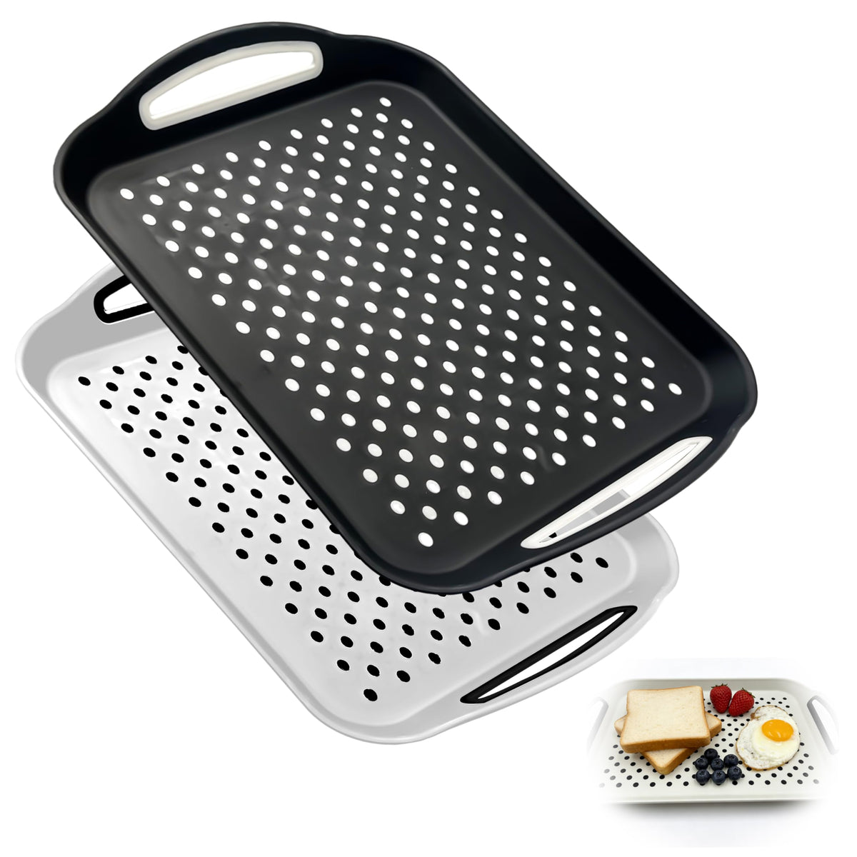 Orpomea nonslip tray surface with nubbed texture for stable carrying of glasses.
