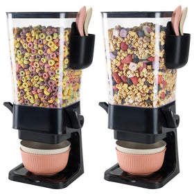 Osacoe cereal dispenser countertop black 2-pack keeps cereals organized and fresh at hand.