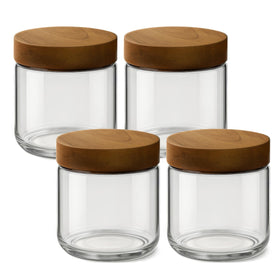Osfel 10oz jar with acacia lid for overnight oats.