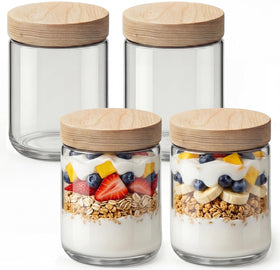 Osfel 16oz jar with ashwood lid ideal for overnight oats on the go