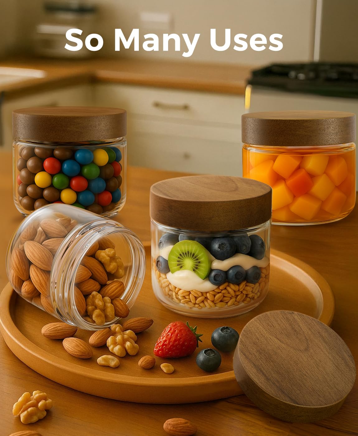 Osfel clear see-through jar for quick breakfast grab.