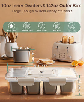 Osfel Snackle Box dishwasher-safe outer shell and stainless inner cups simplify cleanup.