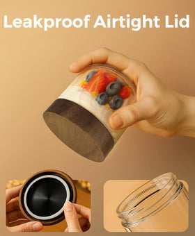 Osfel wide-mouth jar for easy filling and cleaning.