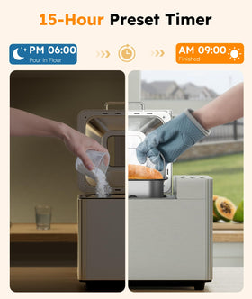 OSIPOTO 600W motor with quiet operation enables steady, peaceful home baking.