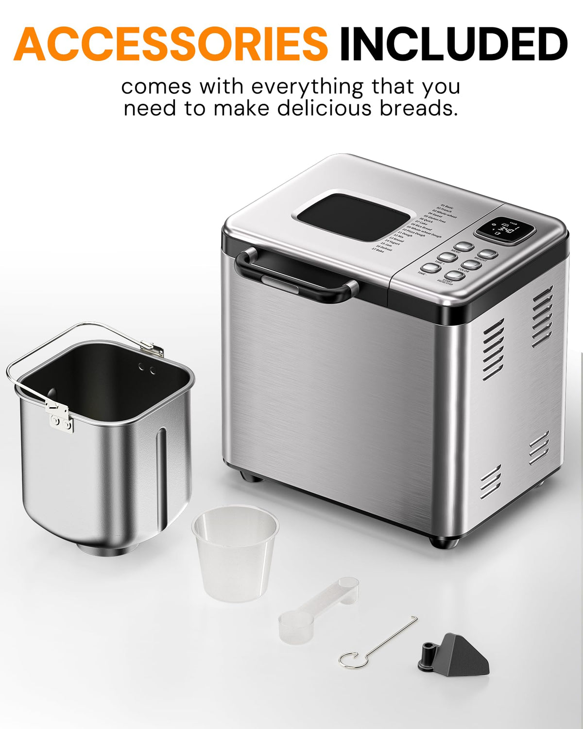 Removable OSIPOTO bread maker pan showing simple cleanup and storage.