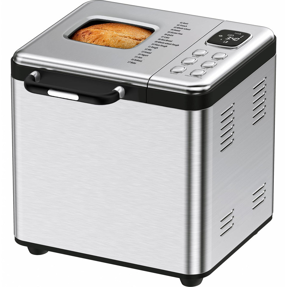 OSIPOTO bread maker front view in a modern kitchen, compact and stylish.