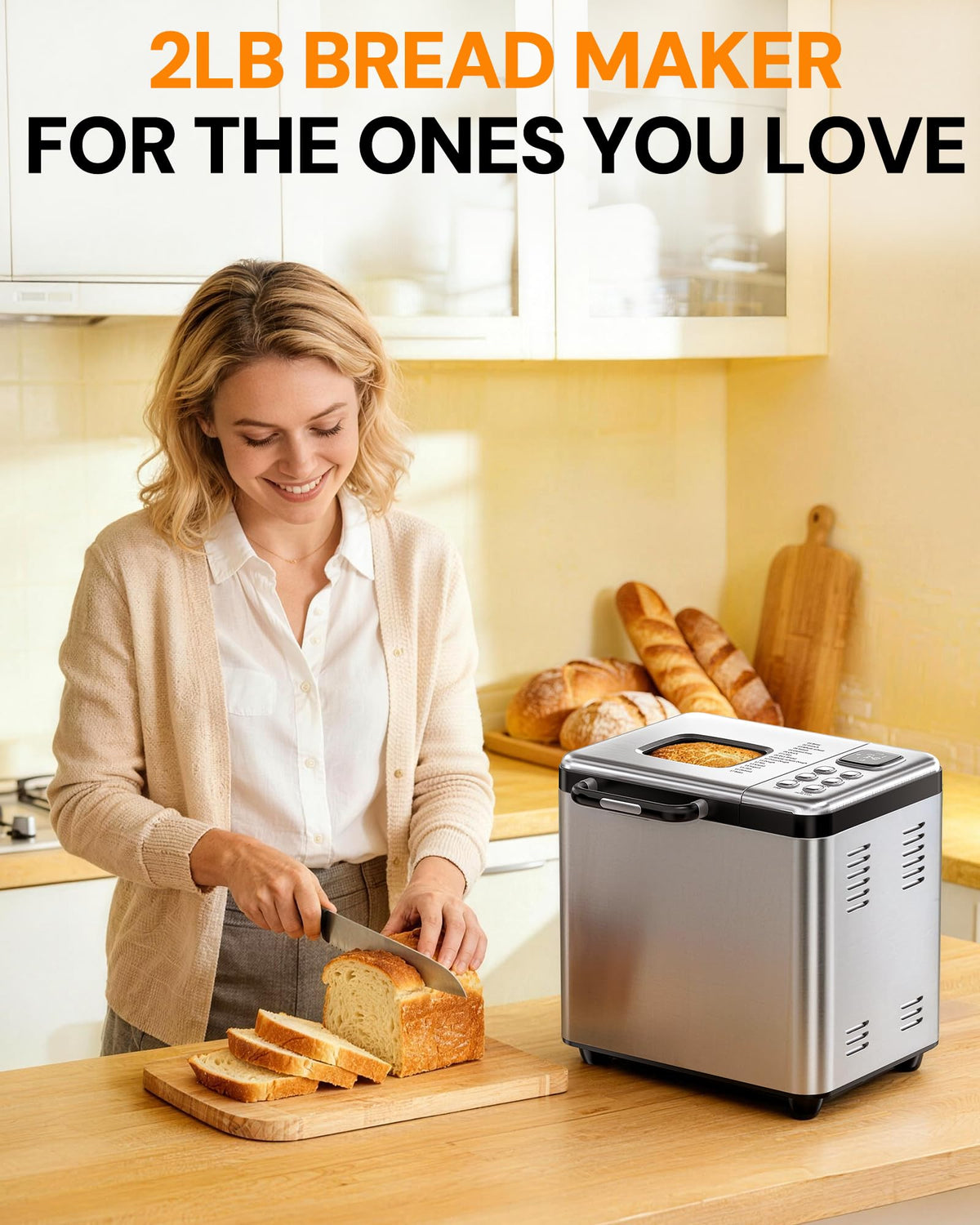 Non-stick pan of the OSIPOTO bread maker for easy release and cleaning.