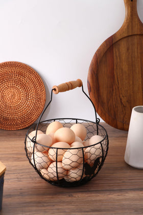 Oskas Dining Room Decor Basket provides a stylish rustic accent.