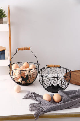 Oskas Fruit Serving Basket with rustic coating perfect for snacks.