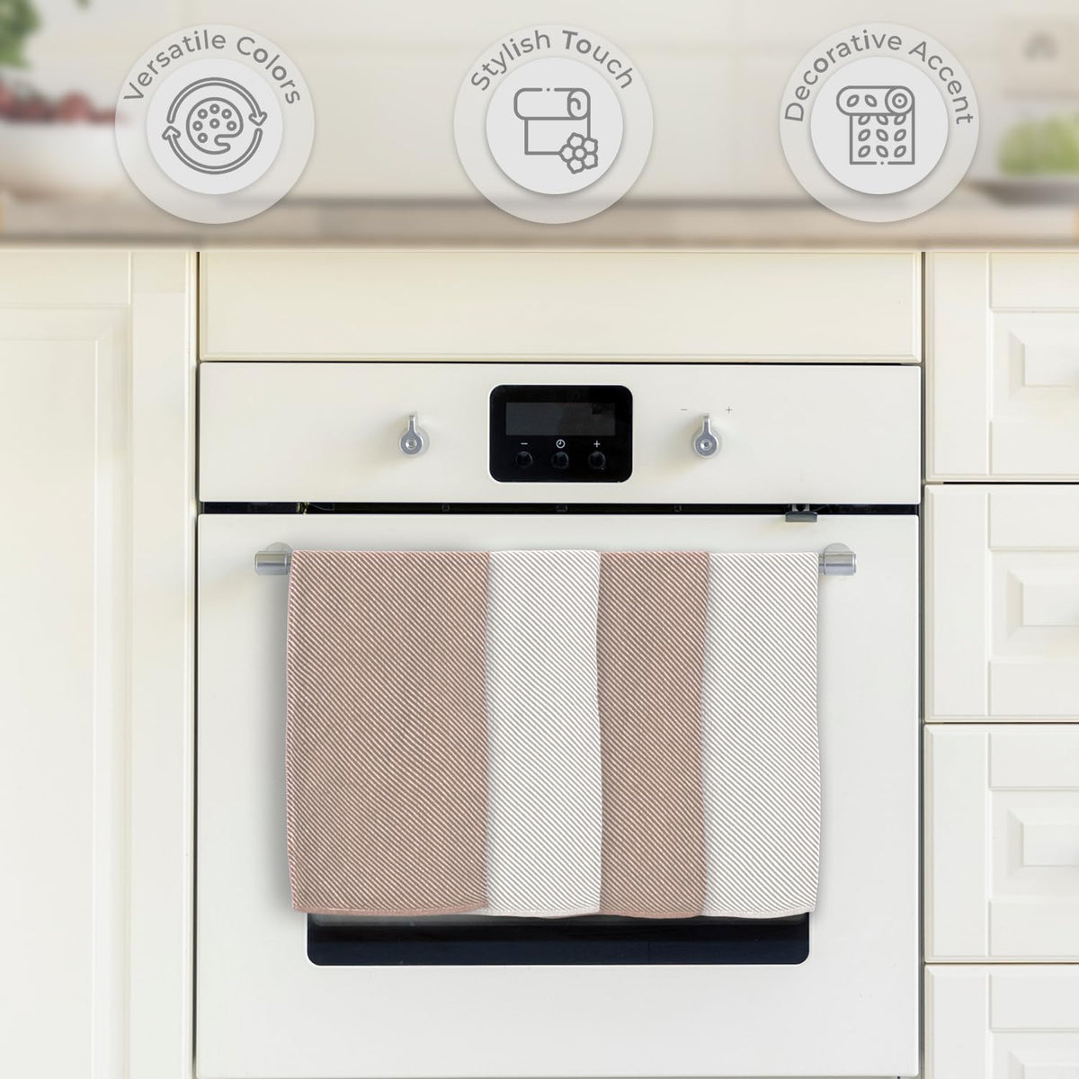 Closeup of soft weave highlighting skin-friendly, lint-free material ideal for everyday kitchen use.