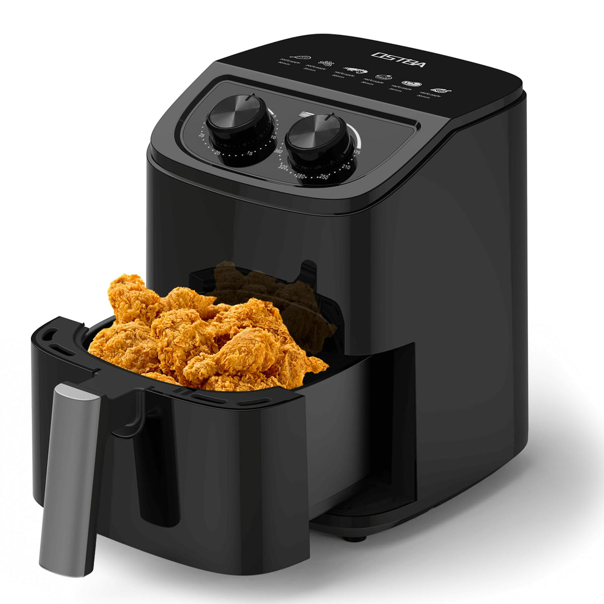 OSTBA 2.5QT air fryer compact design fits small kitchens and apartments.
