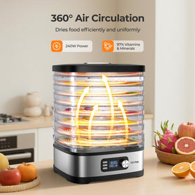 OSTBA 360-degree airflow diagram highlighting even drying and nutrient preservation