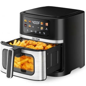 OSTBA 8.5QT air fryer with visible window for real-time crisping checks.