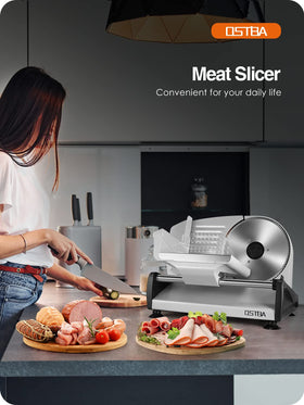 Removable parts allow easy sanitation and storage after slicing.