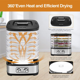 OSTBA dehydrator with 360-degree airflow ensuring even drying