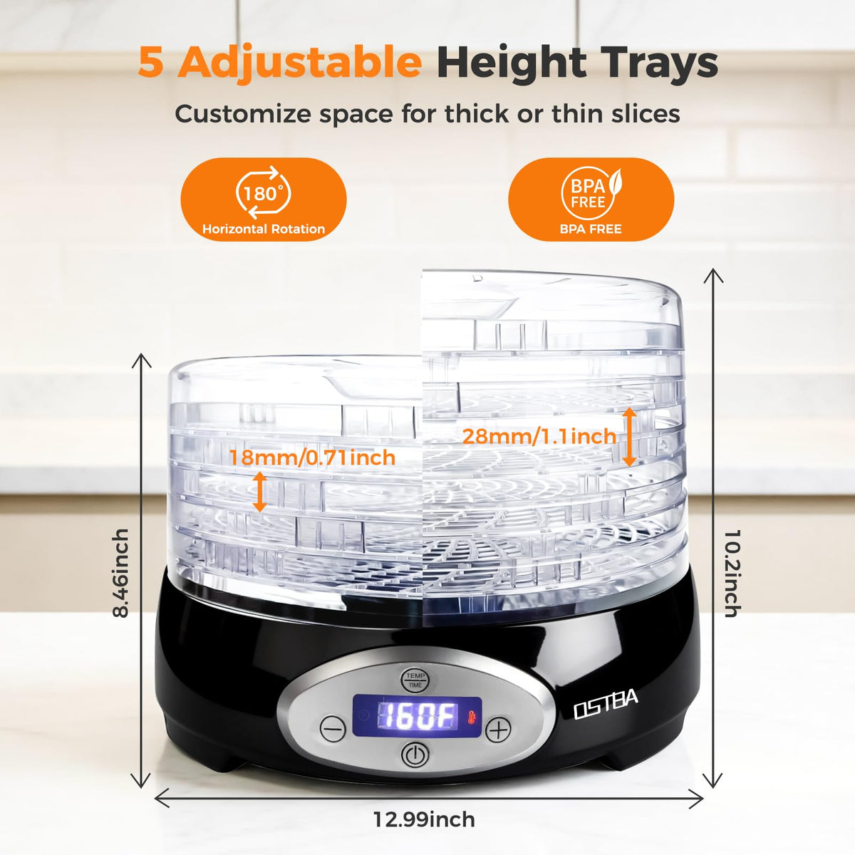 OSTBA compact round design fits countertops without taking extra space.