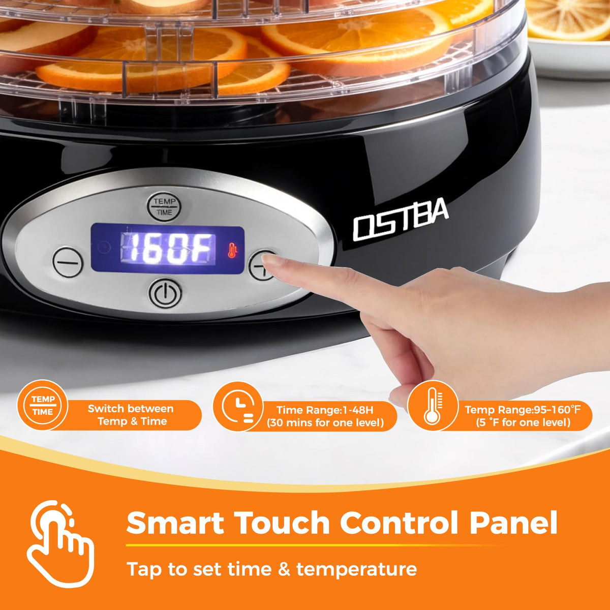 OSTBA 5-tray stack offers customizable space for large batches.