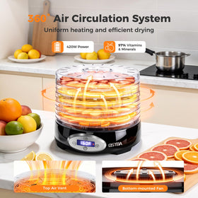 OSTBA dehydrator temp and timer control for precise jerky and herb drying.