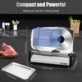 OSTBA slicer stainless steel food tray keeps slices organized.