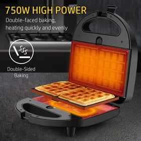 OSTBA panini press and waffle maker with easy plate changes